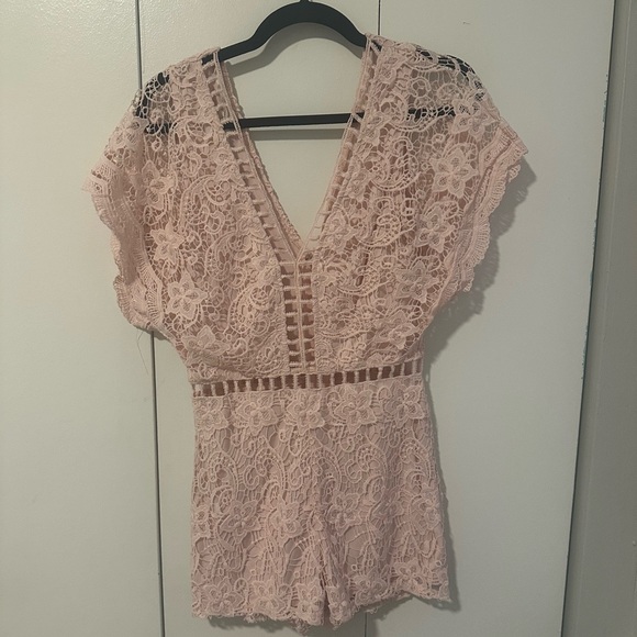 Pink Lace Romper - Picture 2 of 5